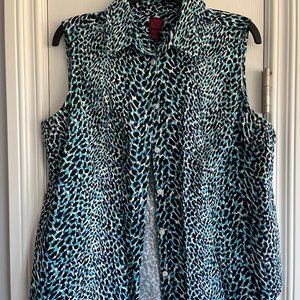 Women's Sleeveless Button Front Shirt